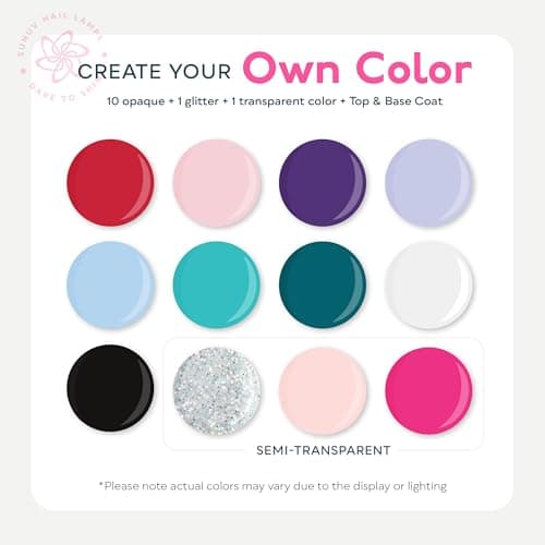 SUNUV Gel Nail Polish Kit with UV Light, 23 Pcs Gel Nail Kit Four Season, 12 Colors Polish Set with Base Glossy Top Coat, Manicure Tools Home Salon Gift for Women Teens Girls, Starter Kit view 3