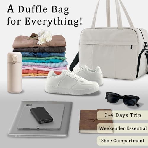 U+U Gym Bag for Women, Duffle Bag with Shoe Compartment Travel Carry on Weekender Bag, Personal Item Travel Bag for Overnight, Water Resistant view 2