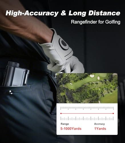 Golf Rangefinder with Slope, 1000 Yards Range Finder Golf, 6X Magnification, Flag Locking Vibration, Rechargeable Laser Range Finder view 4