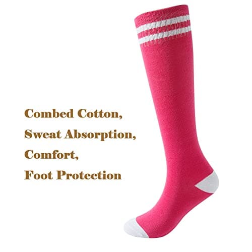 SOCKSDIARY Knee High Socks for Kids, Cotton Soccer Socks for Boys, Girls, Toddlers…… view 2