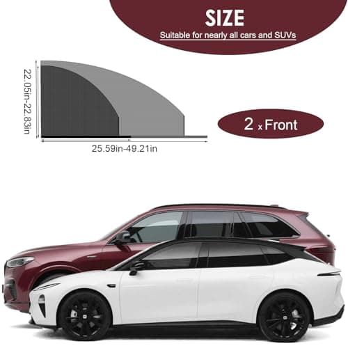 Car Window Screen for Cars and SUVs, Insect-Proof, Maintains Air Circulation, Sun Shading, Privacy Protection(2 Front Windows) view 2