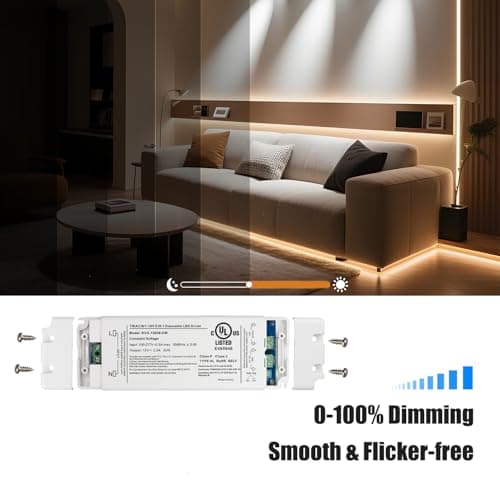 12V 30W Dimmable LED Driver, Power Supply for ELV, TRIAC Dimmer, AC to DC Transformer for LED Lighting, UL Listed, Class 2 view 3