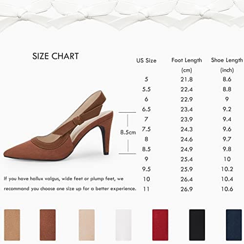 Coutgo Women's Pointed Toe High Heels Slingback Bowknot Formal Pumps Dress Shoes view 6