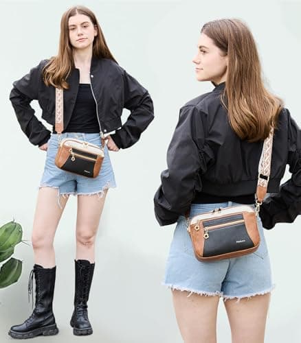 Crossbody Purse for Women Small Crossbody Bags Trendy Vegan Leather with Adjustable Shoulder Straps Gift for Mother Wife Mom view 2