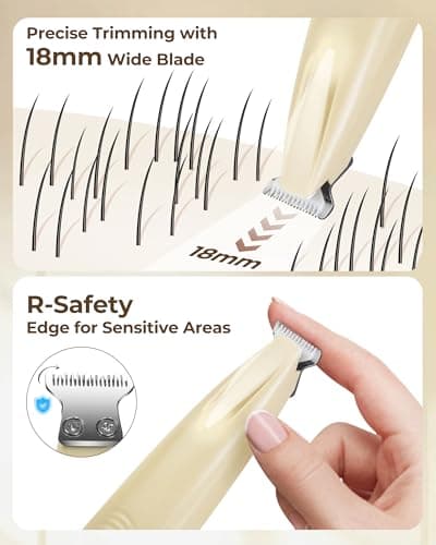 FURBONA Pro Version Dog Paw Trimmer, 18mm Wide Blade Clippers with LED Display, 35dB Low Noise, Fully Waterproof, Upgraded Type-C Rechargeable Cordless Trimmer for Paws, Ears, Face, and Rump view 2