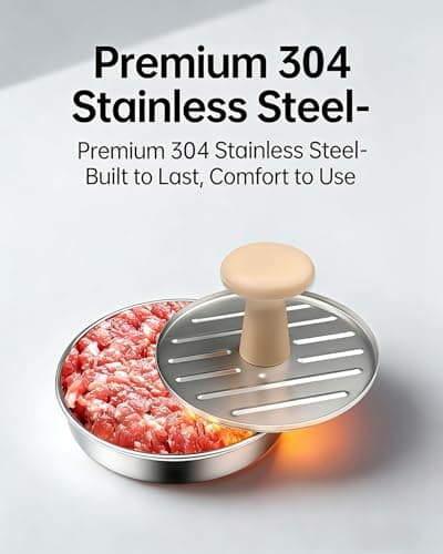 DSTHISAR Burger Press, 5”Stainless Steel Hamburger Press Patty Maker, Non-Stick Hamburger Press for Making Patties, for Grilling and Cooking, Comes with 100 Pieces of Wax Paper view 7