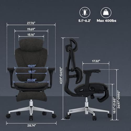 FLEXISPOT Sentinel Ergonomic Gaming Chair with Dual-Wing Adaptive Lumbar, 3D Armrests, 3-Position Recline up to 120°, Height-Adjustable Backrest, Premium Mesh Computer Desk Chair for Home & Office view 2