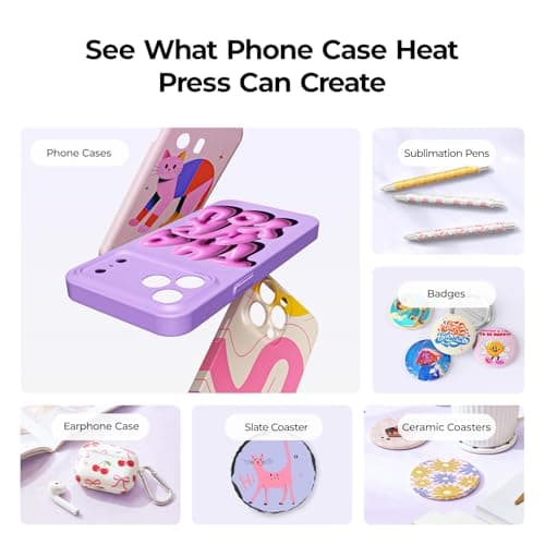 HTVRONT Phone Case Heat Press Machine Compatible with iPhone | Full-Wrap Bubble-Free: Precise Digital Temperature Control with 15-Minute Auto Safety Power-off Function view 2