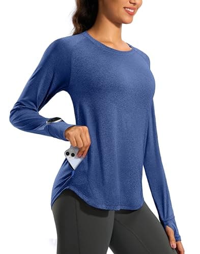 G Gradual Long Sleeve Workout Tops for Women Quick Dry Lightweight Running Athletic Shirts with Zip Pocket Moisture Wicking — image 1
