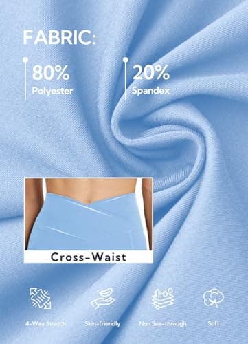 DLOODA Women's Yoga Pants with Pockets No Front Seam Crossover High Waisted Flare Leggings Tummy Control Bootcut Pants view 5