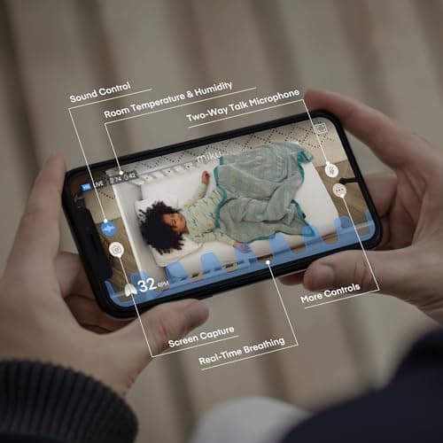 Miku Pro Smart Baby Monitor with Camera, Track Live Breathing with No Wearable, Real-Time Alerts, Sleep Analytics, 1080p Wi-Fi Video, Night Vision, and 2-Way Audio, Wall Mount & Floor Stand Included view 5