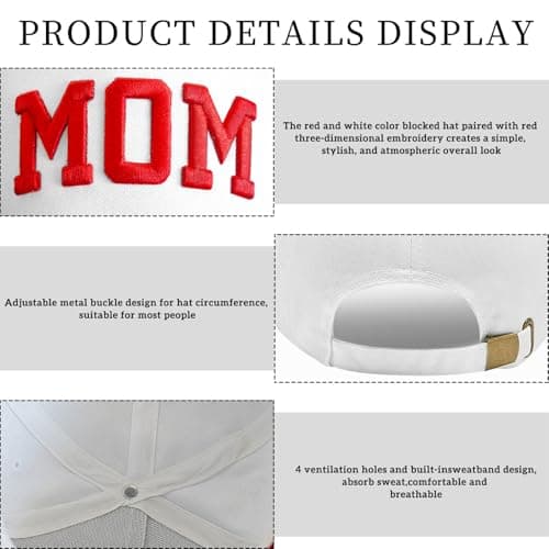 ZVUZVO Embroidered Mom and Dad Hats for Women Men, Adjustable Parents Gifts for Couples view 4
