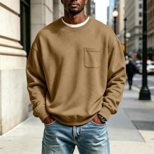 Crew Neck Sweatshirt Men Fleece view 3