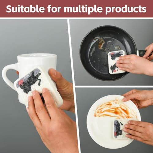 Wood Pulp Cotton Dish Washing Kitchen Scrubber, 4 Pack Reusable Cleaning Wood Pulp Cotton Multipurpose Scratch-Free Sponges,Water Absorbent and Fast Drying,Suitable for Dishes, Fruit, Vegetable view 6