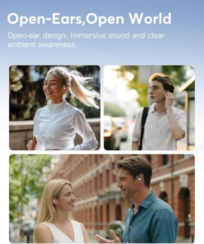 Ultra Open Ear Headphones,  Bluetooth 6.1 Bone Conduction Over Ear Earbuds | Super Lightweight, 80H Playtime & LED Display, , Live Translation, IP55, Secure Earhooks for Running, Cycling & Workout view 6