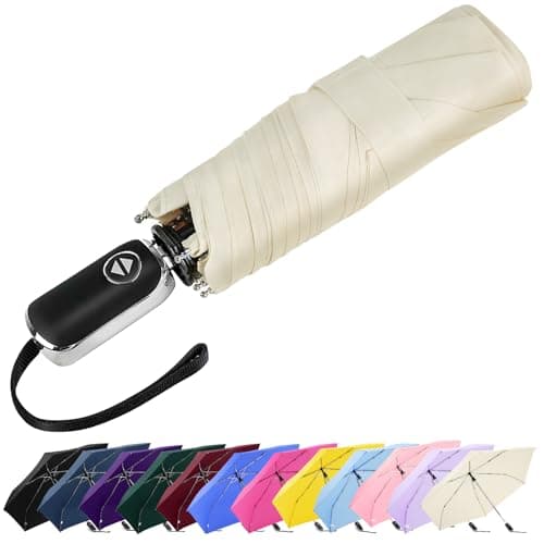 Lejorain Mini Umbrella for Travel Automatic - Folding Compact Flat Umbrella Lightweight Strong Portable Umbrellas for Rain Adults — image 1