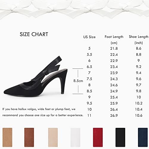 Coutgo Women's Pointed Toe High Heels Slingback Bowknot Formal Pumps Dress Shoes view 6