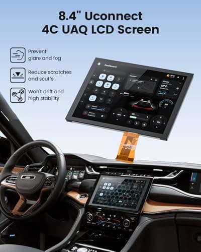 8.4" Uconnect 4C UAQ LCD Monitor Touch Screen Radio Navigation, New OEM Replacement Screen Fit for Dodge Challenger/Durango/Jeep Wrangler/Compass/Gladiator/Chrysler 2017-2021，LA084X01(SL)(02) view 4