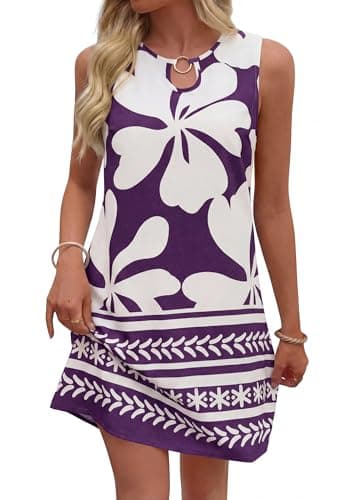 BTFBM Casual Summer Dresses for Women 2026 Spring Sleeveless Boho Floral Tank Mini Sun Dress Beach Vacation Sundresses — image 1