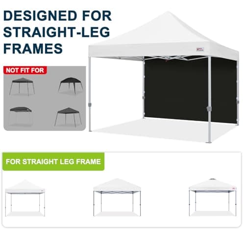 MASTERCANOPY 12x12ft Canopy SunWall Instant Canopy SideWall for Pop Up Canopy Tent Gazebos, UV Protection Sidewall Only, Spliceable (1 Pack, Black) view 6