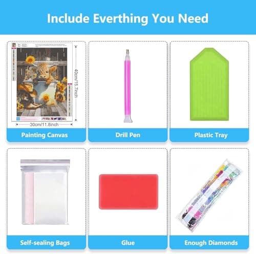 Cow Diamond Painting Kits for Adults Beginners - 5D Cow and Flower Diamond Art Kits for Adults,DIY Round Full Diamond Gem Art Suitable for Home Wall Decor Gifts(11.8x15.7in) view 5