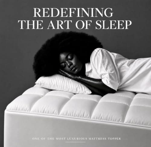 100% Cotton Mattress Topper Queen Size, Plush Pillow Top Mattress Topper with Cooling Breathable Cotton Surface, Soft Comfort Layer, Machine Washable, Elastic Deep Pocket Fits 8-21", White(60" x 80") view 2