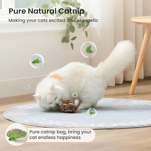 ZOMISIA Flappy Bird Cat Toy, Interactive Flapping Chirping Bird Cat Toy with Catnip Bag for Indoor Bored Alone Kitten, Automatic Rechargeable Touch Activated Owl Kitty Toy (No Flying), Brown view 4