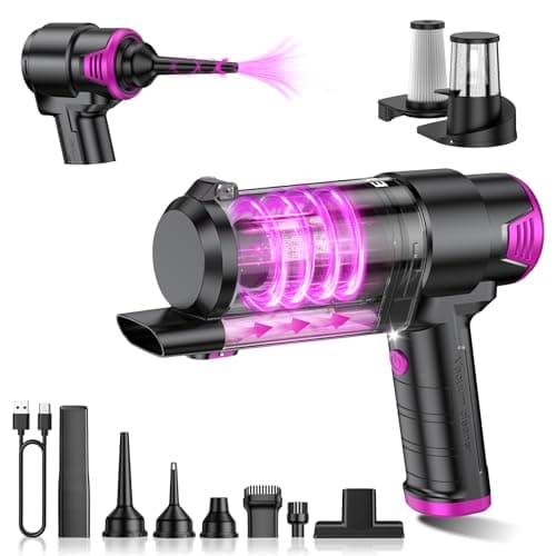 EYYA Handheld Vacuum Cordless, 16KPA High Power Portable Car Vacuum Cleaner & Air Duster, Hand Held Vacuum Cordless Rechargeable with Multi-Nozzles & 2 HEPA Filters for Car Home Office — image 1