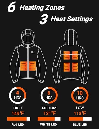 Heated Jacket for Men with 20000mAh Battery Pack view 2