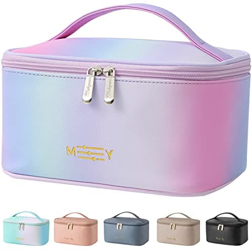 KITENROM Travel Makeup Bag, Cosmetic Bag for Women, Medium, Rainbow Pink — image 1