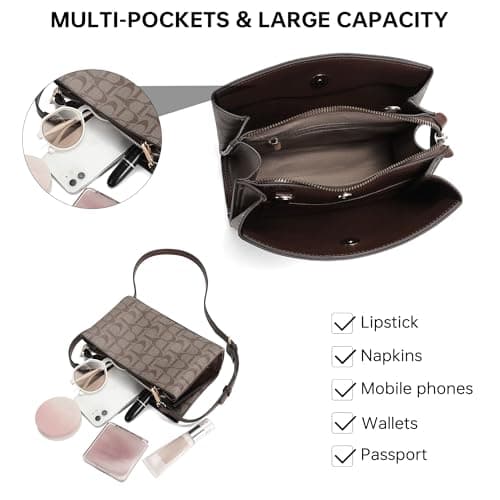 Goinsound Small Crossbody Bags for Women, Vegan Leather Crossover Purse Cell Phone Purses Rfid Shoulder Bag view 6