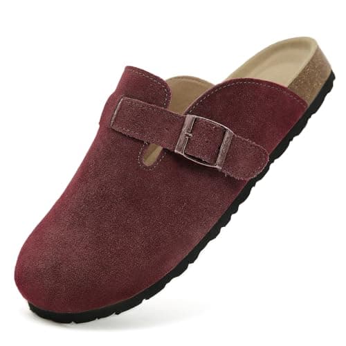 Dumalum Suede Clogs for Women and Men - Adjustable Buckle Slip-on Cork Footbed Mules with Antislip Sole - Unisex Slippers — image 1