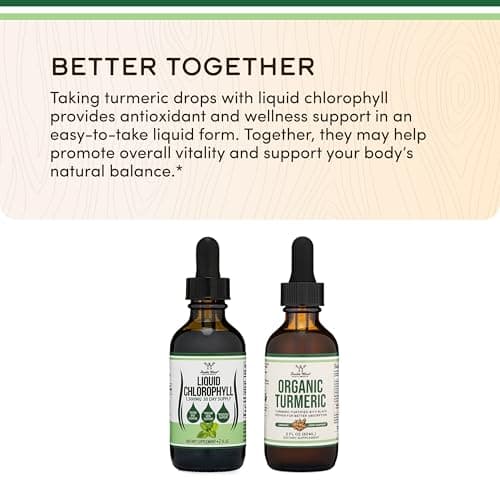 Chlorophyll Liquid Drops - for Digestion, Gut Health, Energy and Detox - Vegan Safe (Rich, Full Texture and Taste, Not Watered Down), 2oz Peppermint Flavored, by Double Wood view 5
