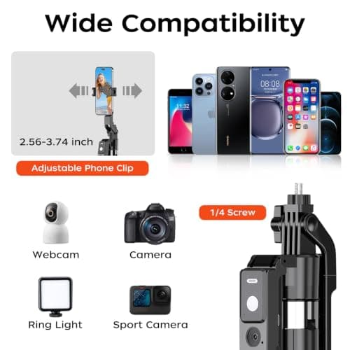 71" Auto Face Tracking Selfie Stick Tripod for iPhone with Lights view 3