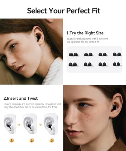 45dB Ear Plugs for Sleeping Noise Cancelling Ear Plugs for Noise Reduction & Snoring, Concerts, Earplugs for Sleep,Sider Sleepers Airplane, Silicone Earplugs Reusable Concert Ear Plug view 4