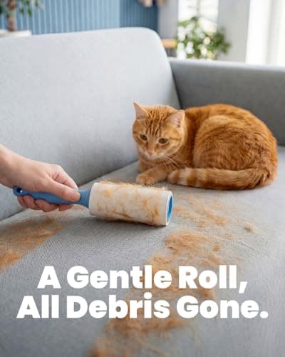 POPCHOSE Lint Rollers for Pet Hair Extra Sticky,600 Sheet Extra Sticky Lint Rollers for Pet Hair,3 Handles & 6 Sticky Rolls,Dog Cat Hair Remover for Clothes,Furniture,Couch,Lint Roller for Clothes view 4