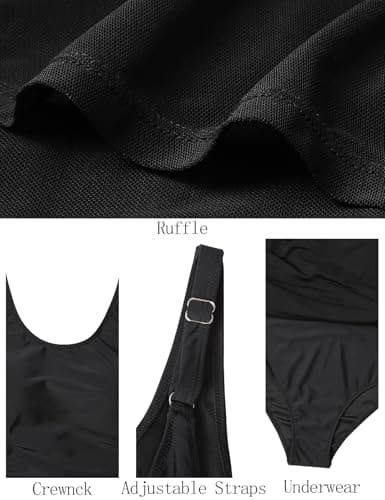 VIMPUNEC Women One Piece Swim Dress Swimsuit Tummy Control Modest Swim Skirt Bathing Suit view 5