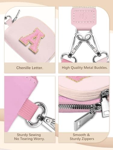 LIMKRIAN Initial Wristlet Wallet for Women,Small Dual Pouch Wristlet,Personalised Keychain Wallet,Mini Zip Around Coin Pouse view 5