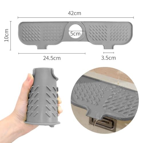 Kitchen Sink Faucet Mat, Faucet Draining Mat, Faucet Sink Splash Guard for Kitchen Sink, Sink Mat Kitchen Essentials for New Home, Drip Catcher for Kitchen, Bathroom Faucet Protector view 2