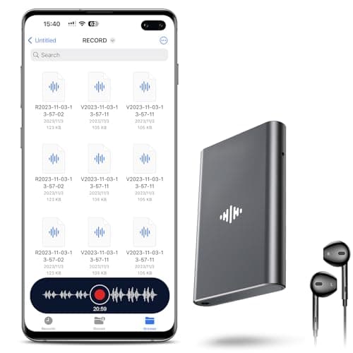 128GB（9200H Storage） Magnetic Voice Recorder - Coptdyy Recording Device with DSP4.0 AI Noise Cancellation, HD Audio Recorder, Compact Voice Activated Recorder for Lectures/Meetings/Interviews