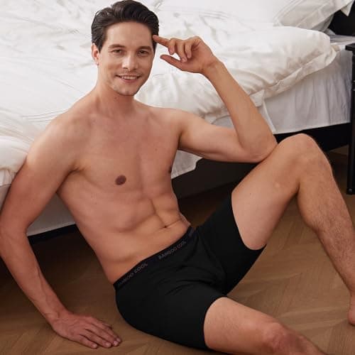 BAMBOO COOL Men's Ultra Breathable Underwear,No Riding Up Boxer Briefs with ComfortFlexible Waistband,Multipack view 2