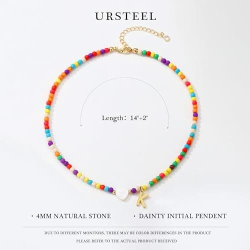 Ursteel Colorful Initial Necklaces for Women - Teen Girl Gifts Trendy Stuff view 2