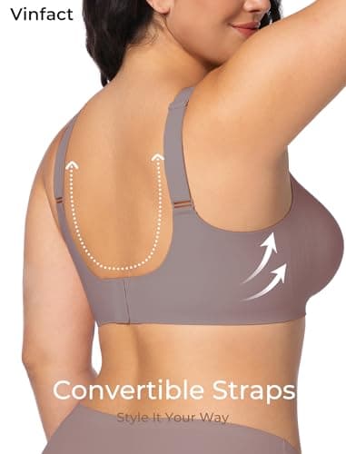 Vinfact Womens V Lace Wireless Seamless Bras No Underwire Comfort Push Up Bras Supportive Full Coverage Bralettes T Shirt Bra view 4