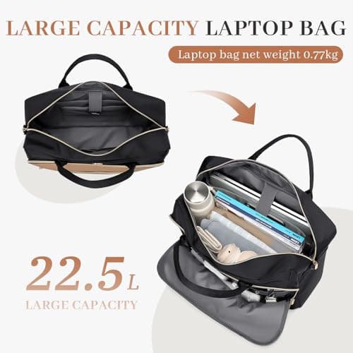 Laptop Bag for Women 15.6Inch Work Tote Computer Briefcase Waterproof Handbag Shoulder Teacher Office Crossbody Purse view 4