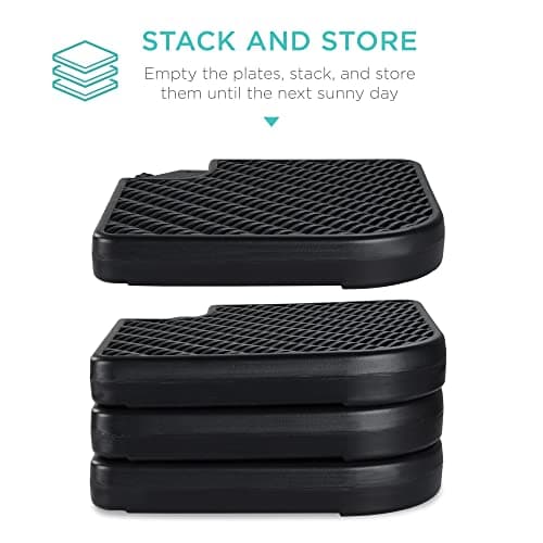 Best Choice Products 4-Piece 174lb Capacity Faux Wicker Cantilever Offset Patio Umbrella Stand Heavy-Duty Square Plate Set w/Easy-Fill Spouts for Water or Sand view 6