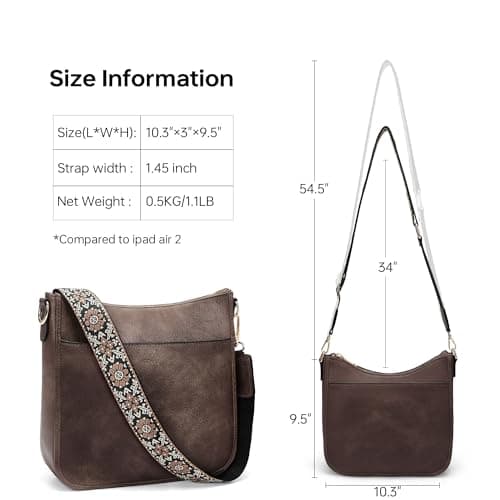 GEMIU Crossbody Bags for Women Hobo Travel Work Crossbody Purse with Adjustable Wide Strap view 5