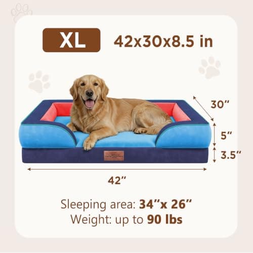 Comfort Expression Orthopedic Dog Bed for Extra Large Dogs with Bolster view 3