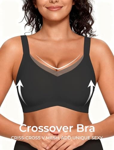 Vinfact Womens V Lace Wireless Seamless Bras No Underwire Comfort Push Up Bras Supportive Full Coverage Bralettes T Shirt Bra view 2