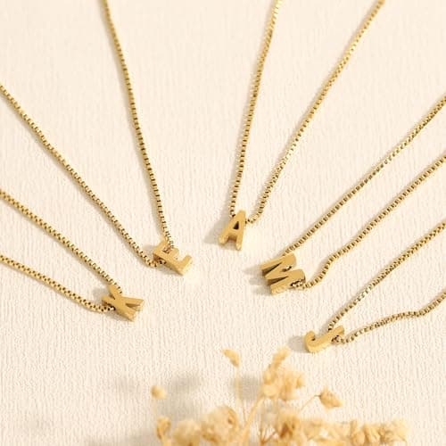 NOMOKOS Initial Necklaces for Women - Dainty 18K Gold Plated Initial Necklace Tiny A-Z Pendant Name Necklace Trendy Letter Necklace Gold Jewelry for Women Gifts view 6