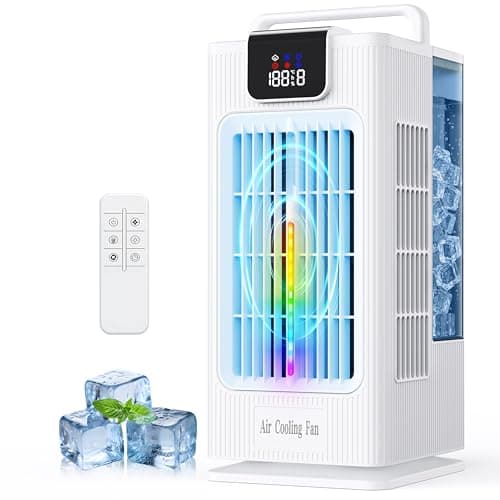 Portable Air Conditioners, 2000ML Personal Air Conditioner, Mini Air Conditioner, Evaporative Air Cooler Fan with 120° Oscillation, 7 RGB Light Modes, 4 Speeds & 1-8H Timer for Bedroom Office view 1